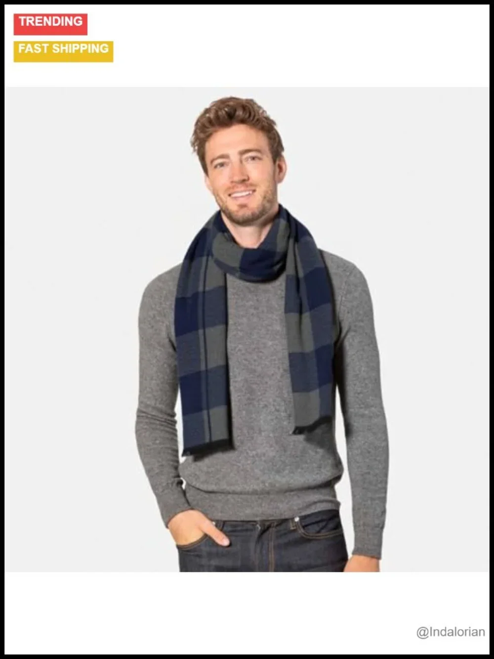 Winter Plaid Scarf Thick Warm Shawl Long Tartan Scarf